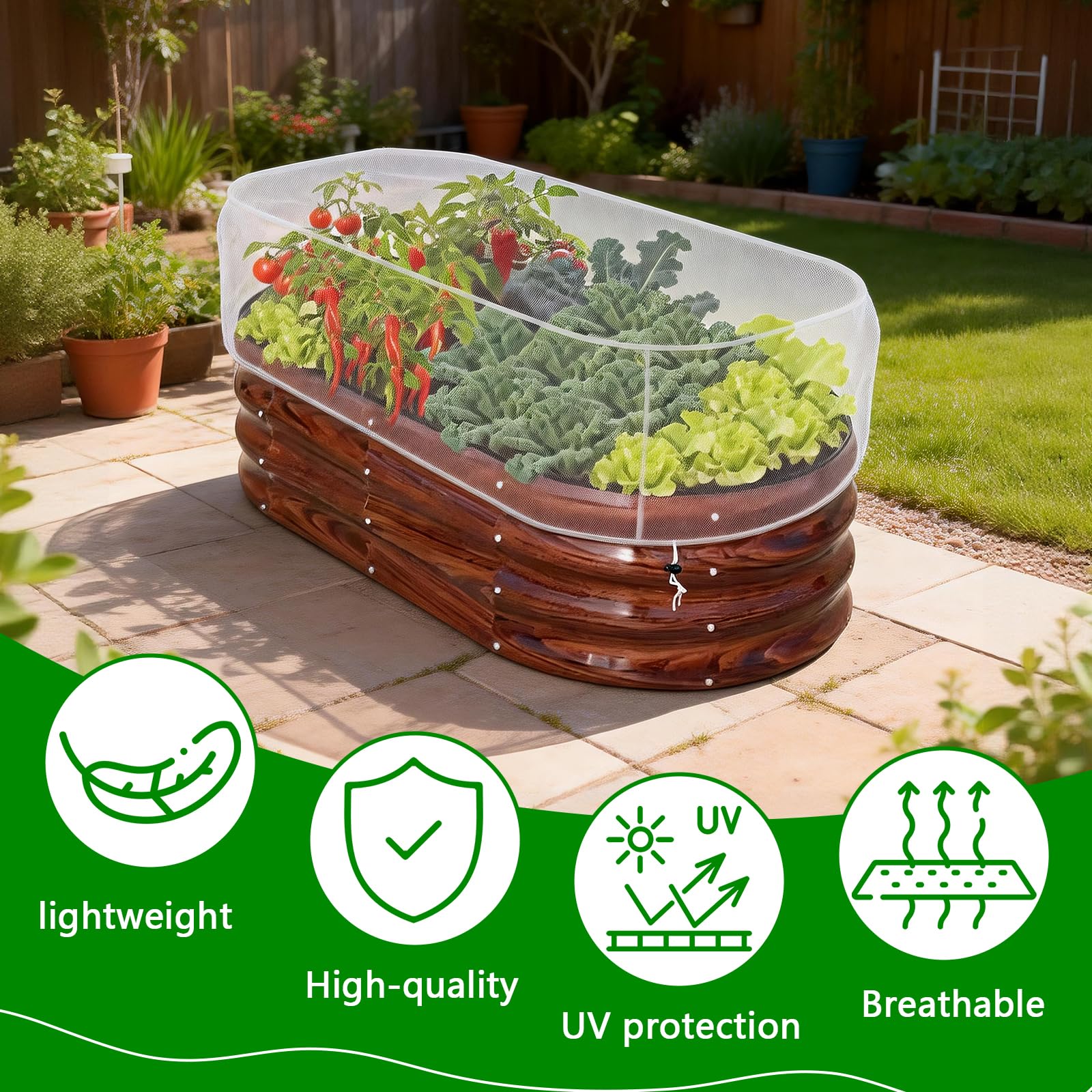 KSFTWUSOL UV-protected HDPE material for durable garden netting