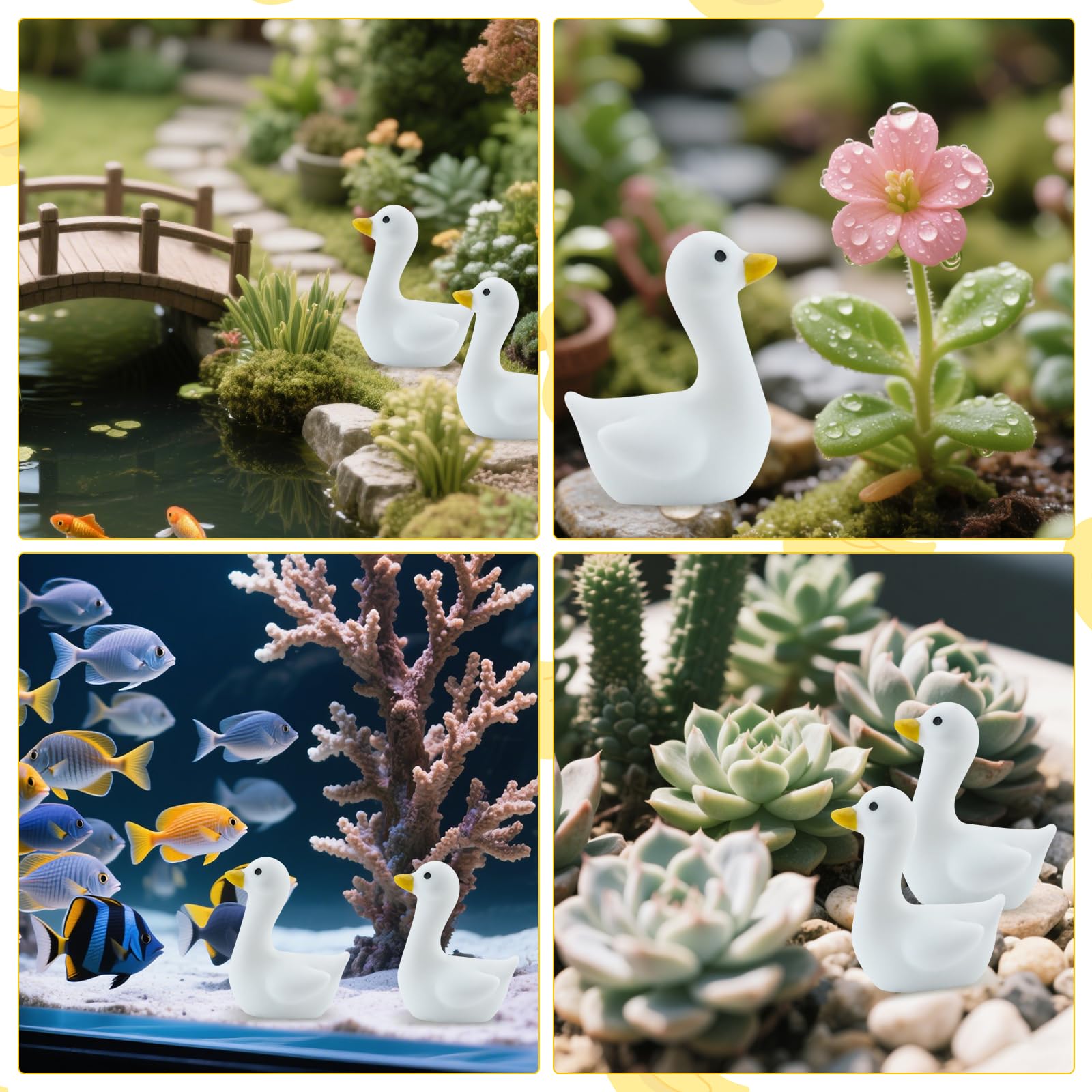 Ksheria 50-pack goose figurines for multiple creative displays