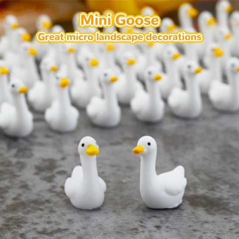 Ksheria mini goose in a fairy garden setup