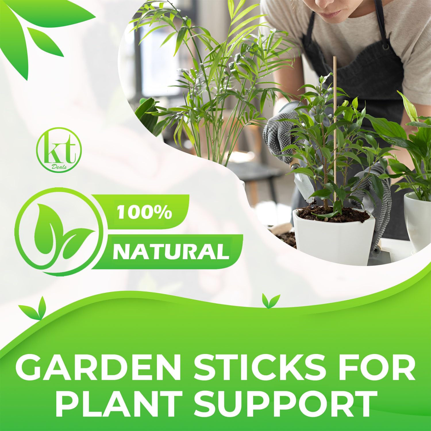 KT Deals floral sticks for bouquets and potted plants.