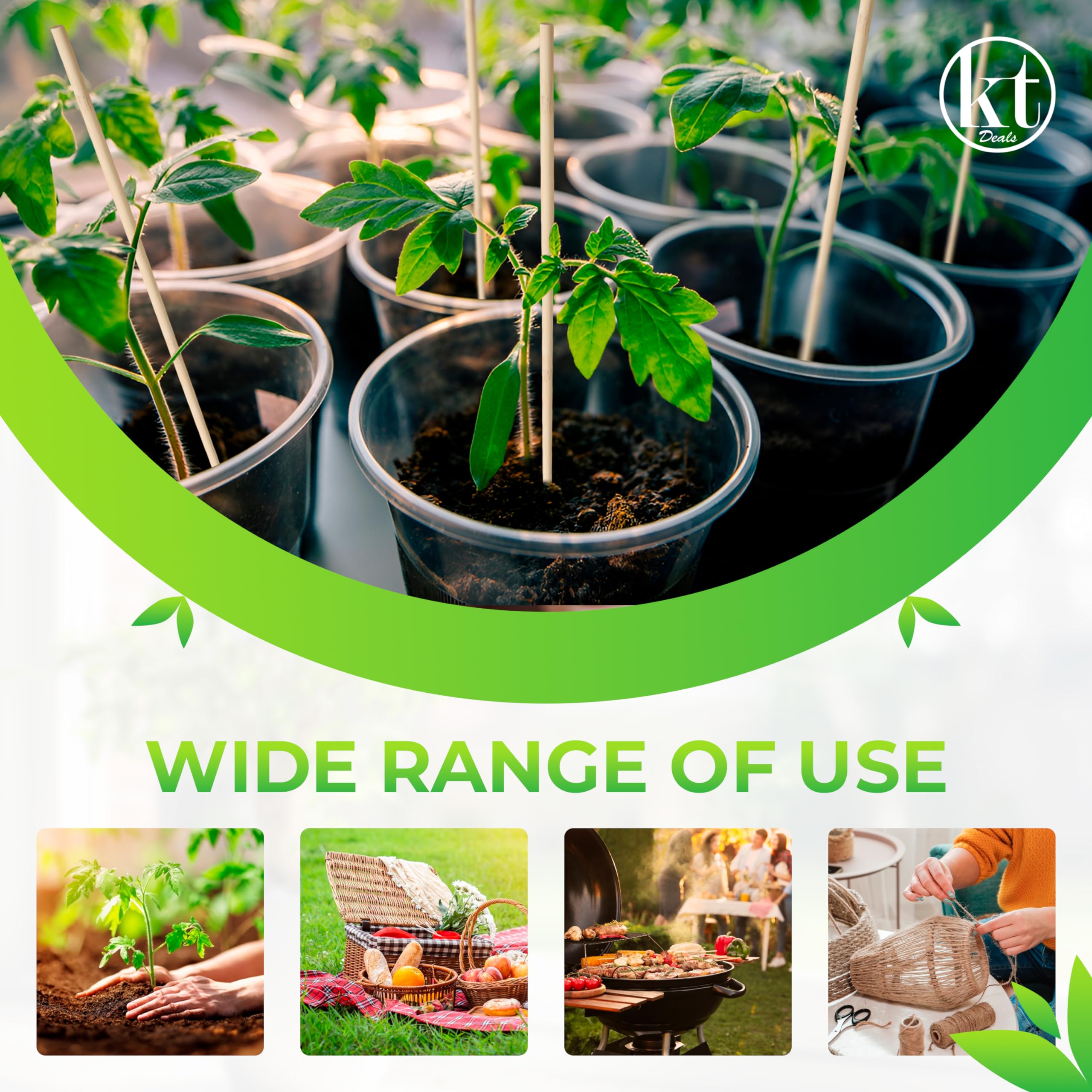 KT Deals wooden plant stake with flower support for garden and potted blooms.