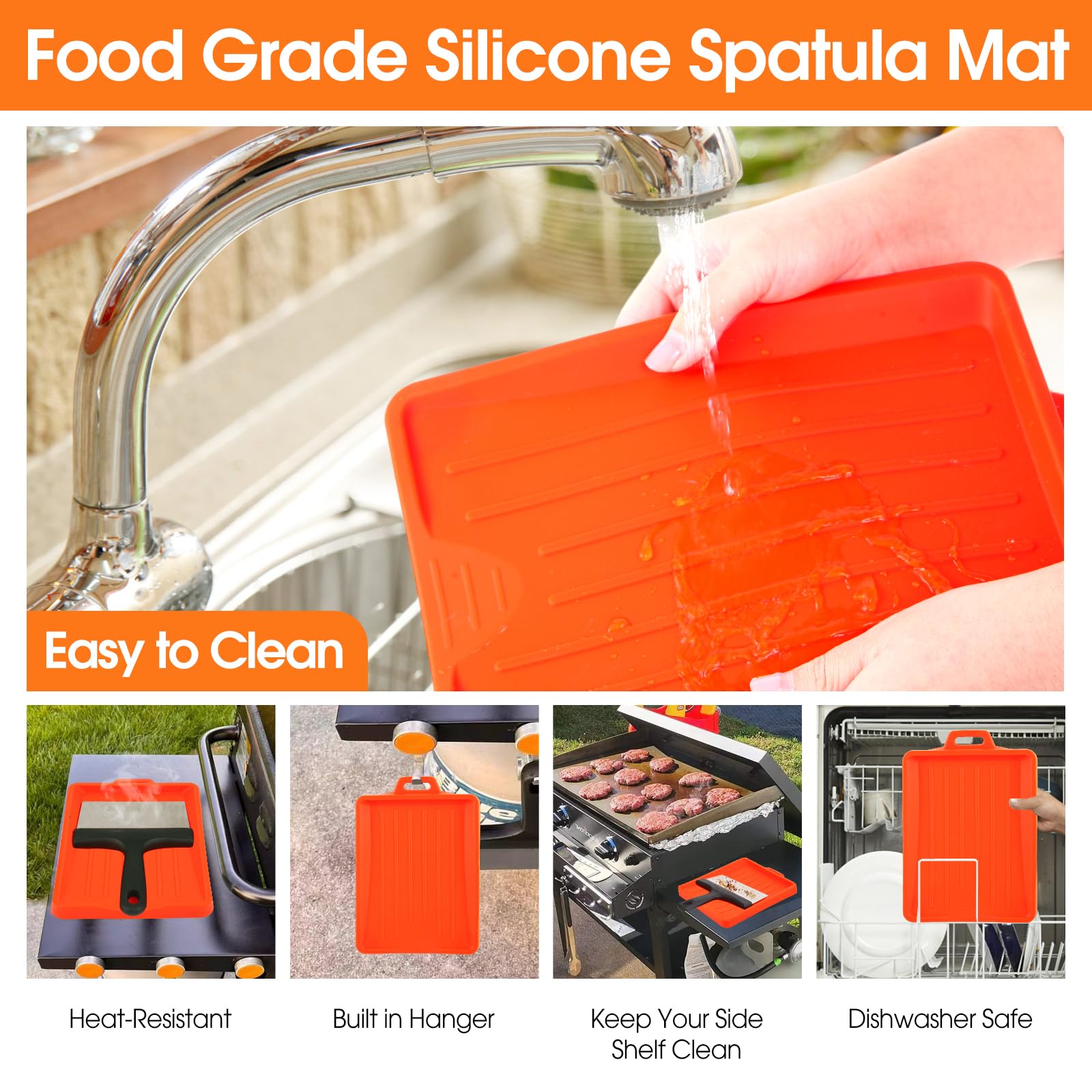 KTUOPEE griddle scouring pads with handle cleaning greasy flat top efficiently.