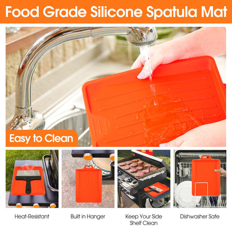 KTUOPEE griddle scouring pads with handle cleaning greasy flat top efficiently.