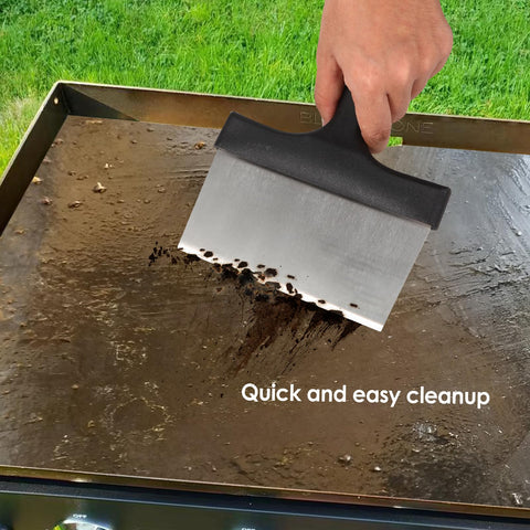 KTUOPEE multipurpose griddle scraper for fast debris removal.