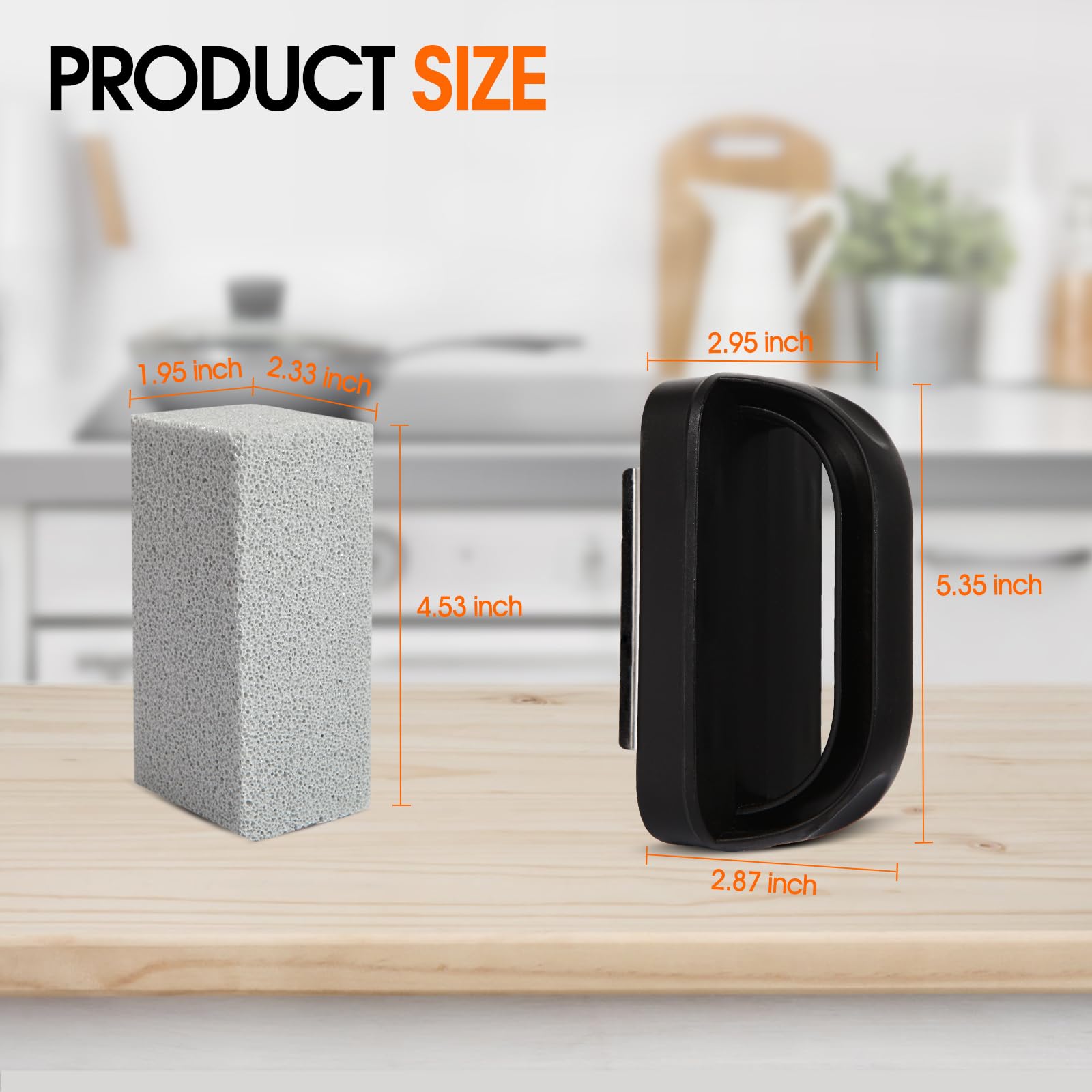KTUOPEE pumice bricks scrubbing griddle surfaces for burnt-on grease