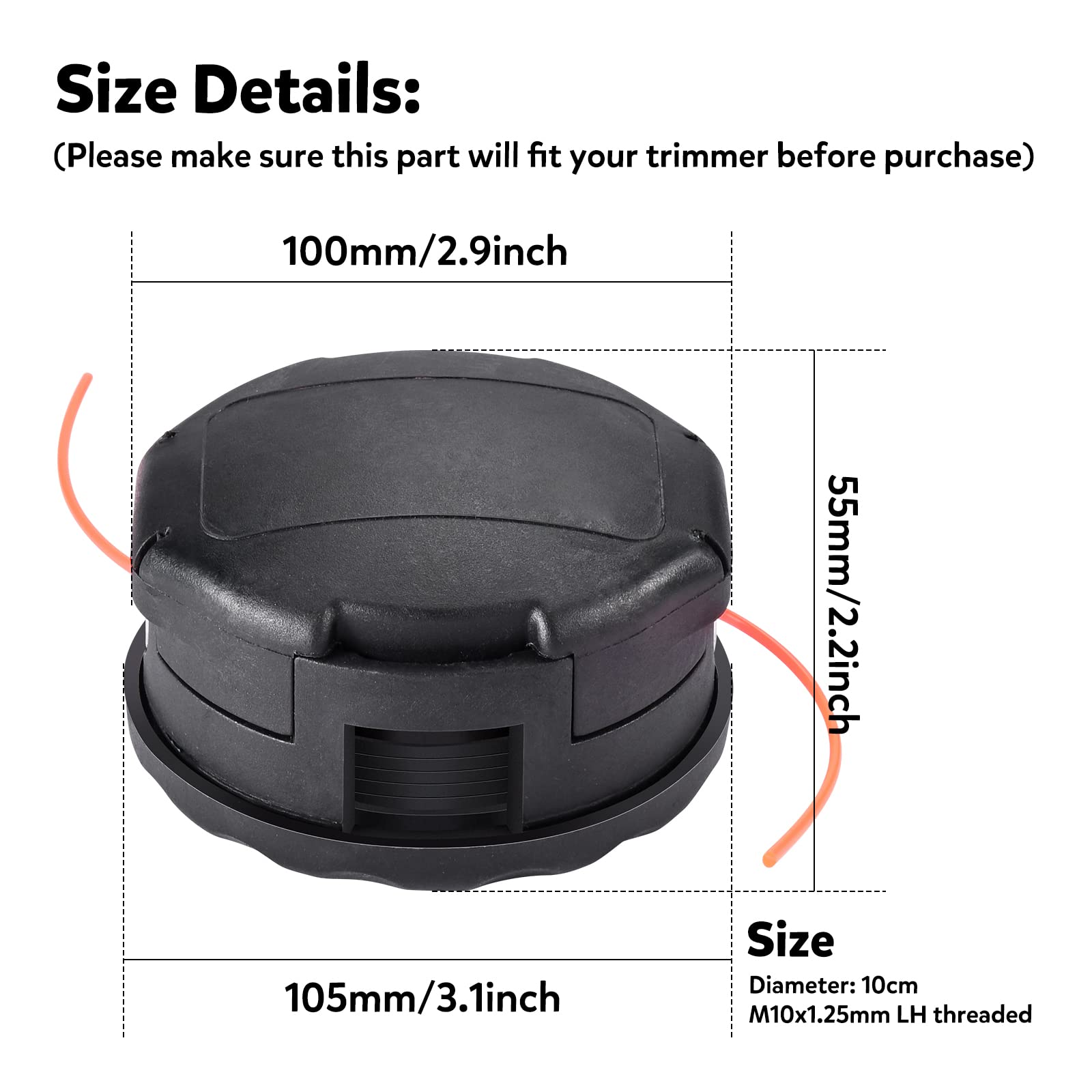 KTWT SRM-2620 trimmer head front view with Speed-Feed 400 compatibility.