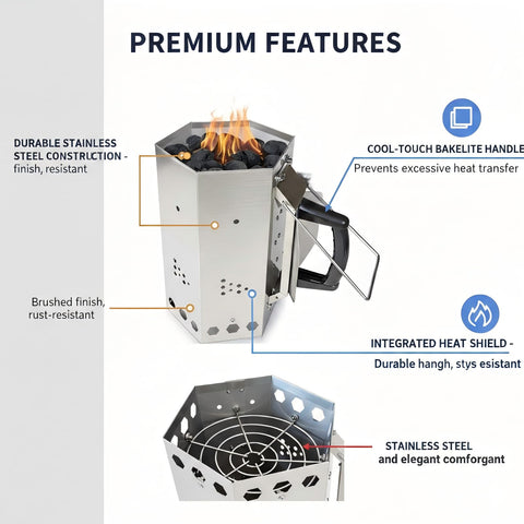 KU-koruo fast lighting feature speeds charcoal prep for cooking