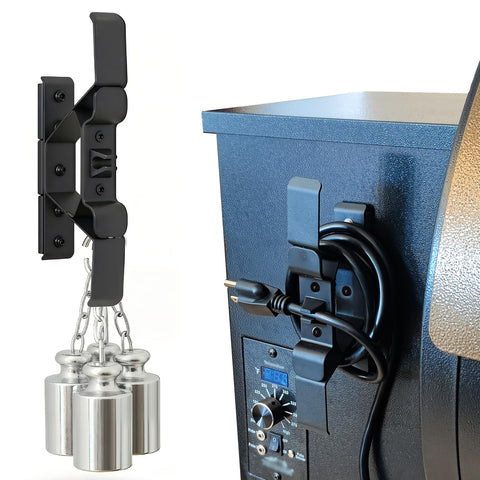 KU-koruo magnetic power cord organizer on a Traeger grill showing secure attachment