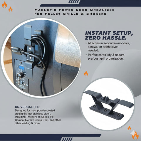 KU-koruo universal-fit cord organizer for multiple pellet grills