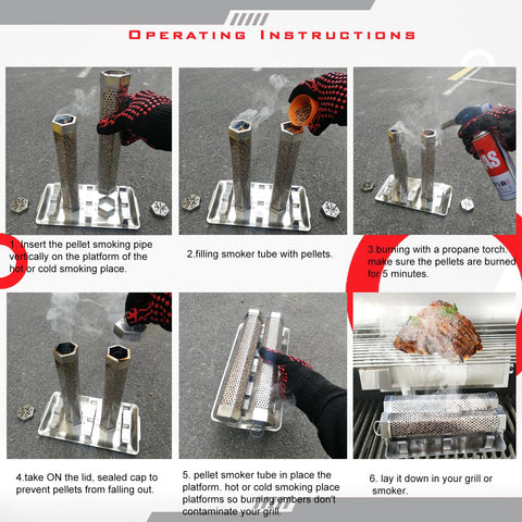 KU-koruo Pellet Smoker Tube on grill demonstrates compatibility with various grills.