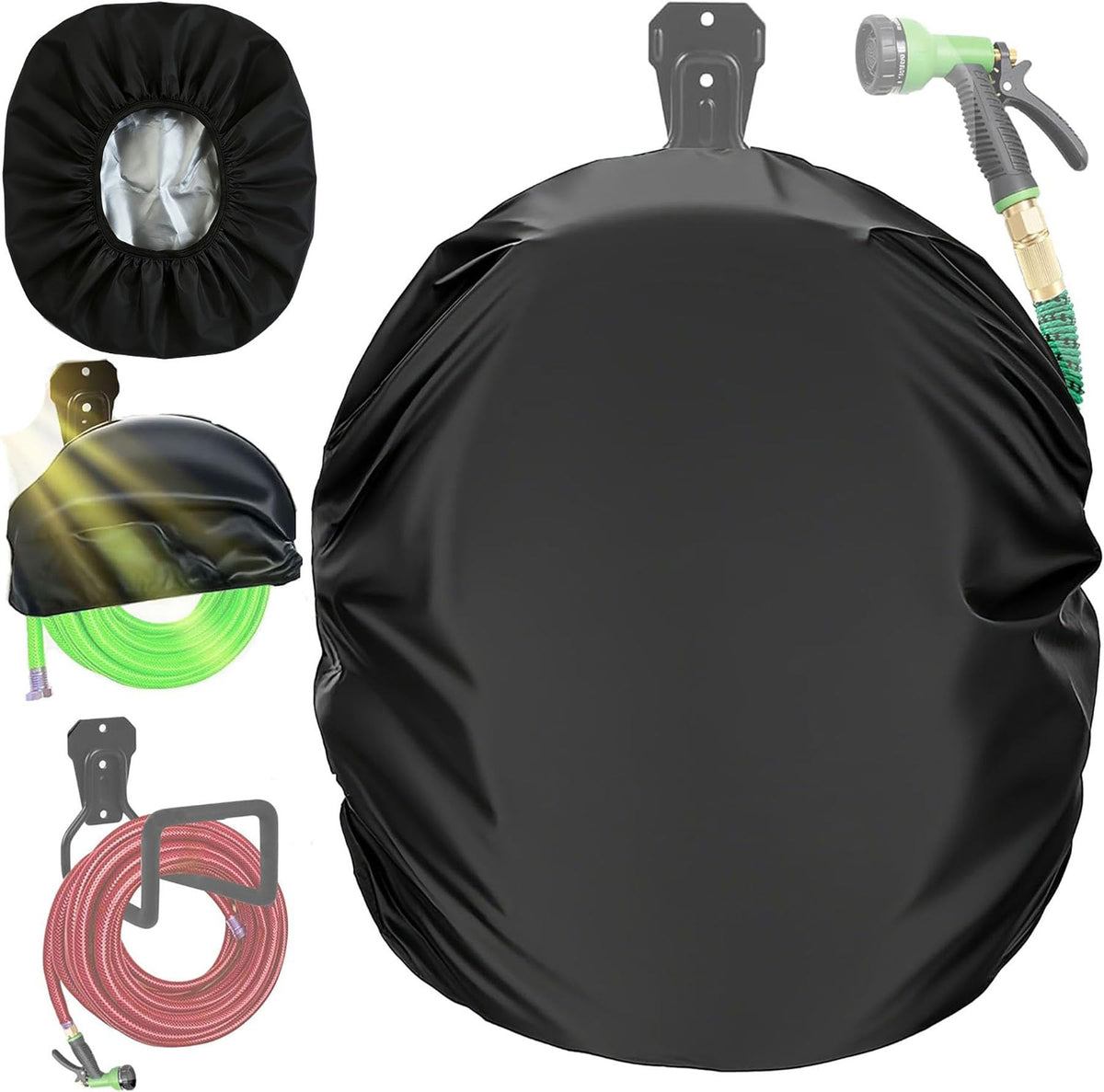 KUAINICE hose cover shields garden reel from sun and rain for longer life.