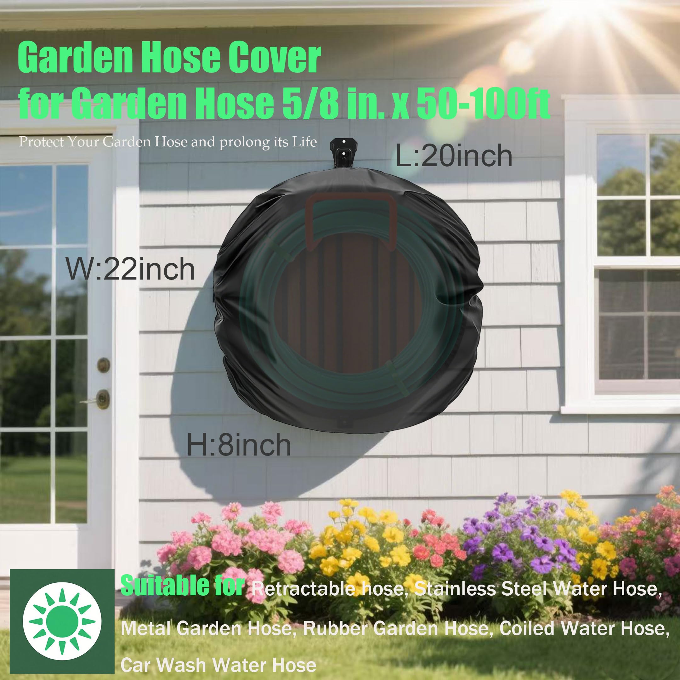 KUAINICE hose cover waterproof material protects fittings and hose from moisture.