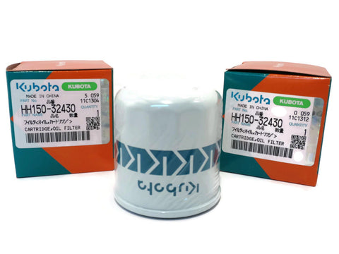 Kubota oil filter HH150-32430 replacement close-up for reliable engine filtration.