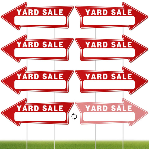 Kuco 7-piece yard sale signs with stakes guide shoppers effectively.
