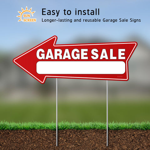 Kuco double-sided garage sale arrows improve visibility from both directions