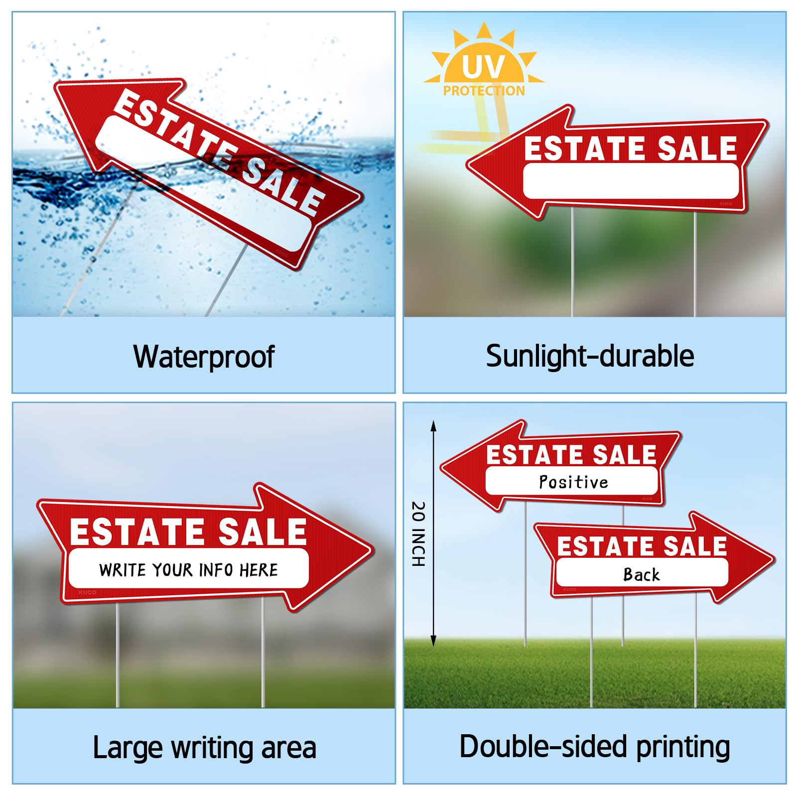 Kuco easy-install estate sign kit with no tools