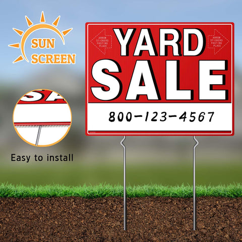 Kuco yard sale signs install quickly with stakes
