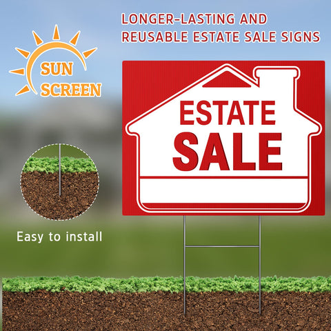 Kuco estate arrow sign back side with writable contact area.