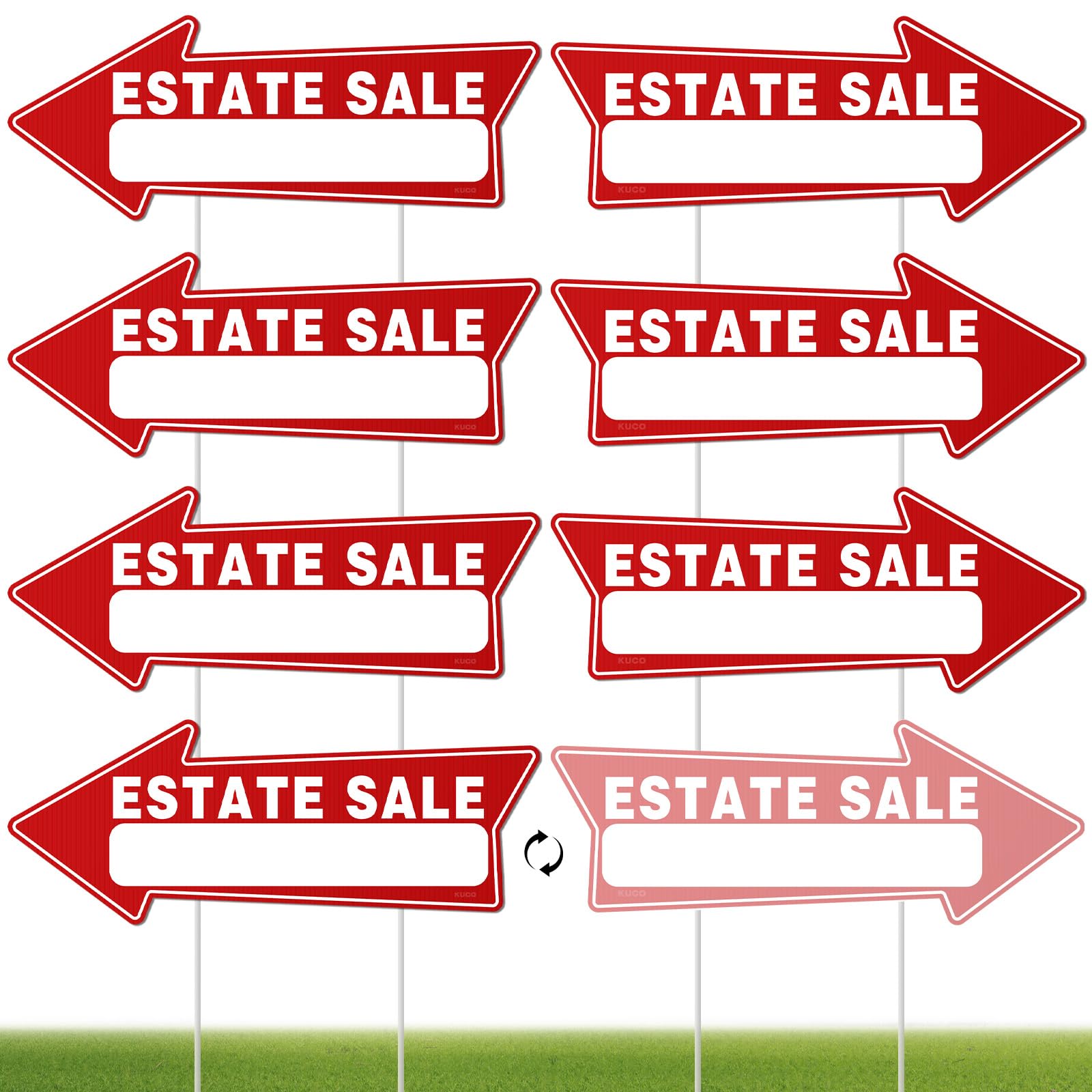 Kuco estate sale signs seven-piece set for clear yard direction