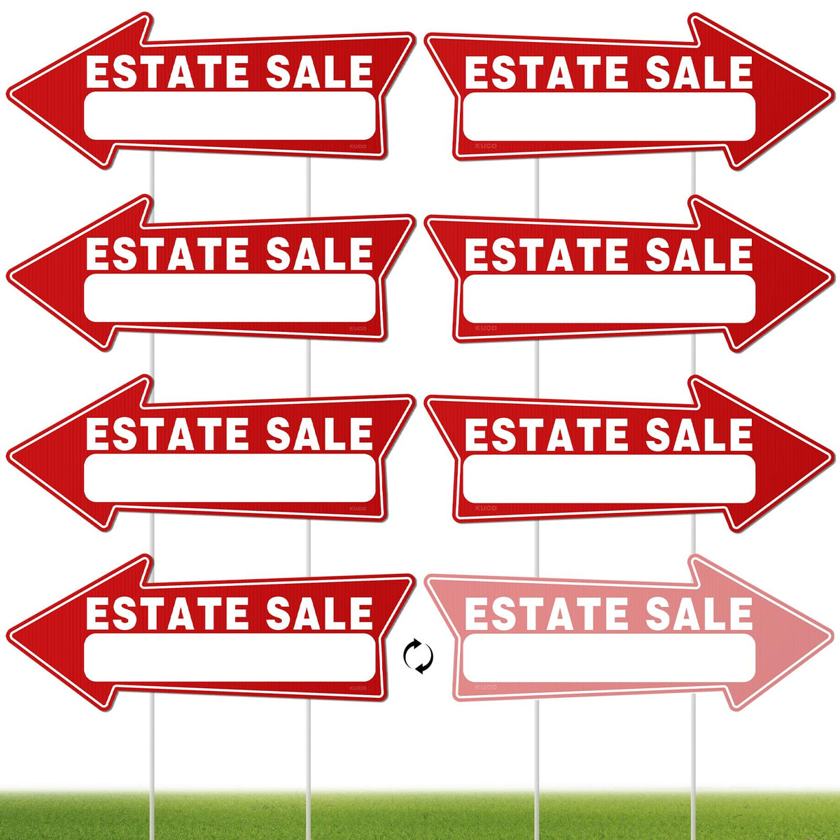 Kuco estate sale signs seven-piece set for clear yard direction