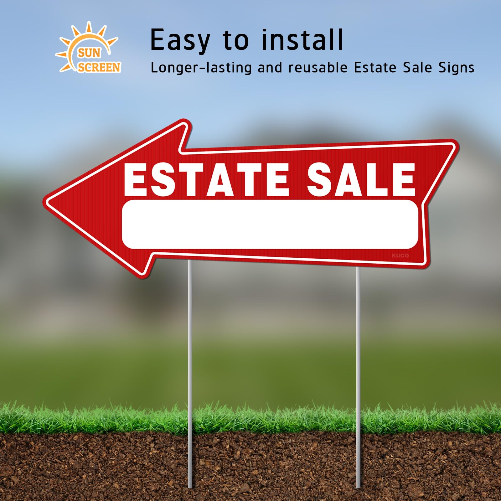 Kuco estate sale stakes fourteen-piece kit keeps signs upright