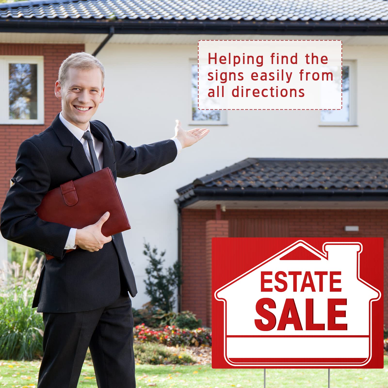 Kuco weatherproof estate signs resist wind and rain.