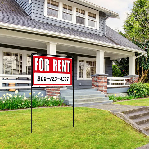 Kuco for rent signs with blank area ready for contact details.