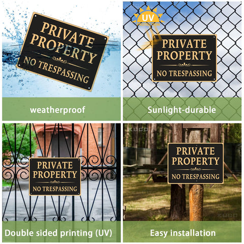 Kuco large 10x14 sign ideal for gates and driveways at property entrances