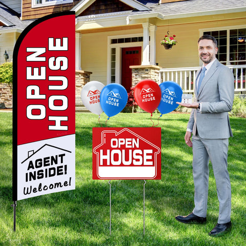 Kuco open house balloons add festive visibility for open houses.
