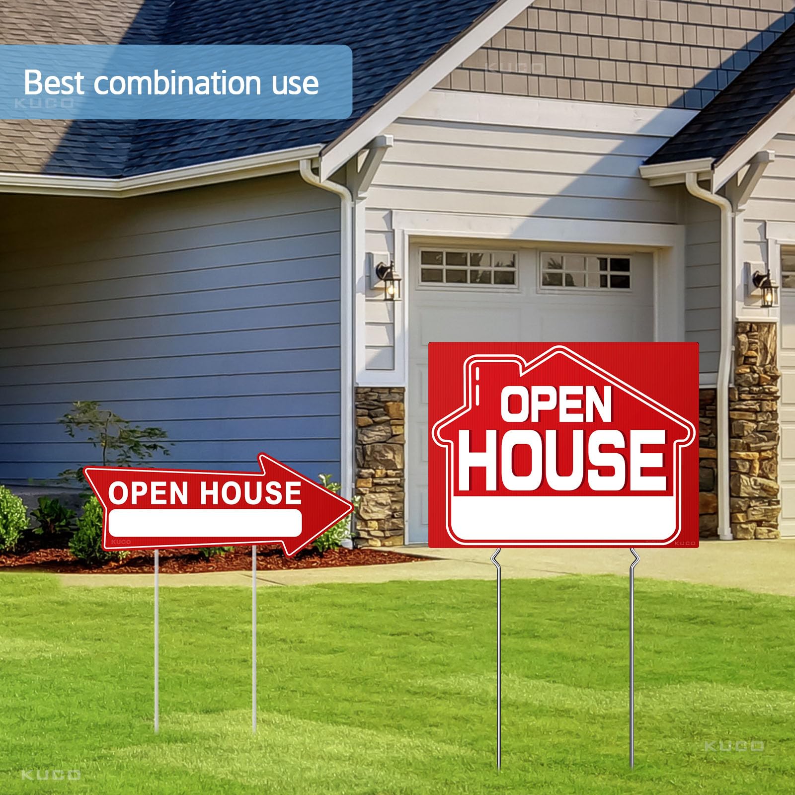 Kuco open house double-sided sign for high visibility