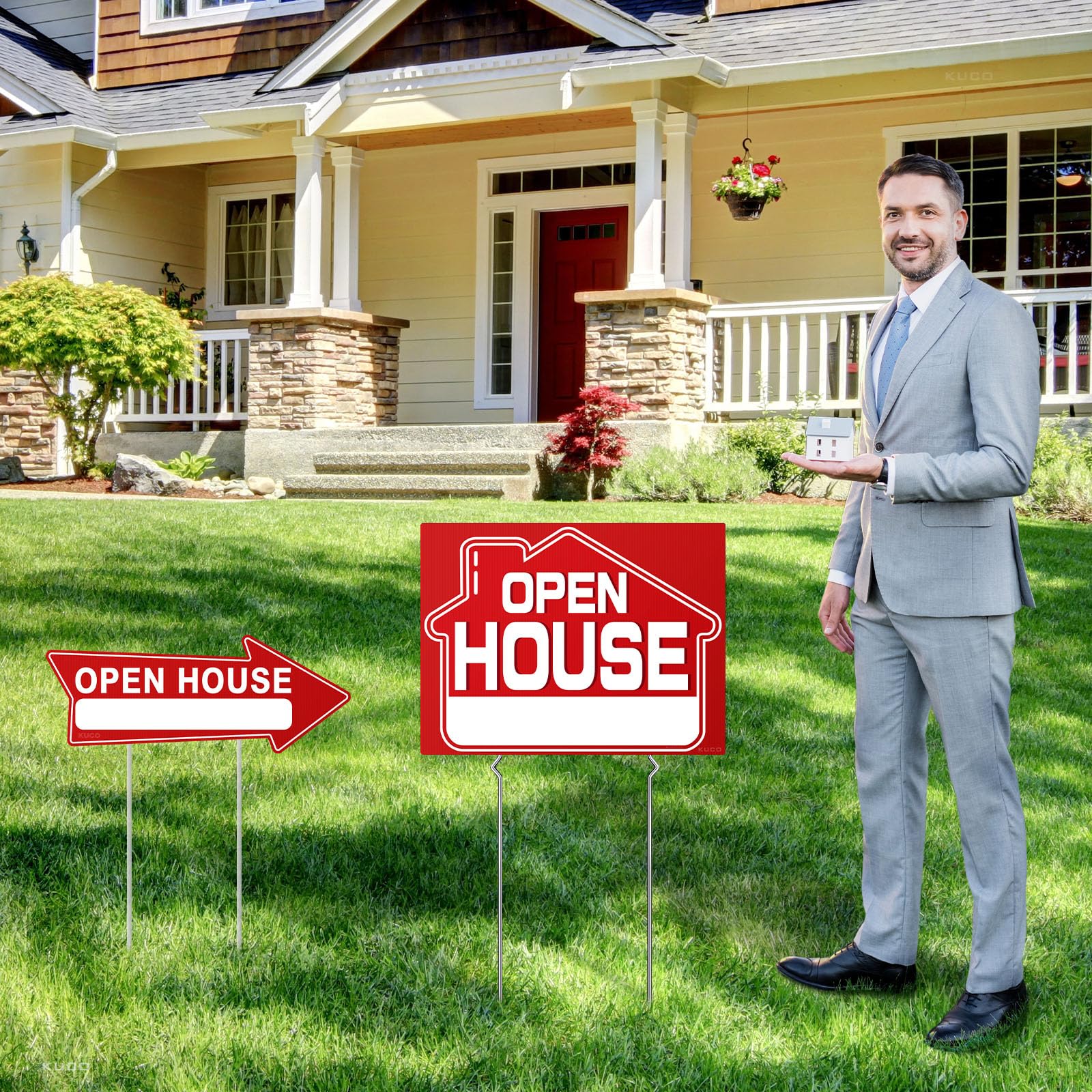 Kuco weatherproof plastic open house signs stay vibrant outdoors