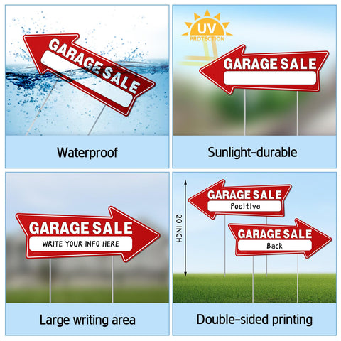 Kuco signs work with yard sale stickers for cohesive branding