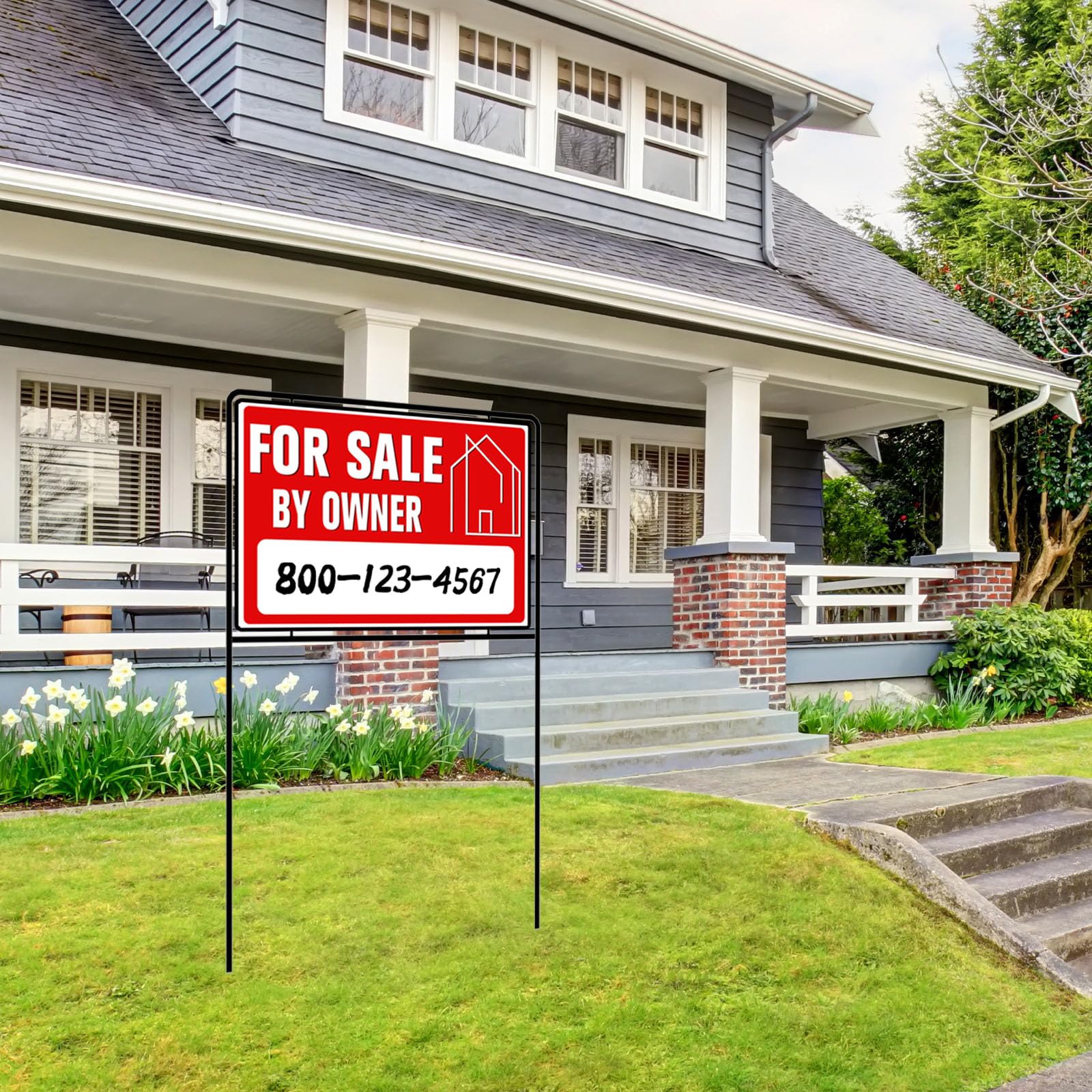 Kuco weatherproof plastic yard sign resists wind and rain for outdoor use.