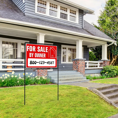 Kuco weatherproof plastic yard sign resists wind and rain for outdoor use.