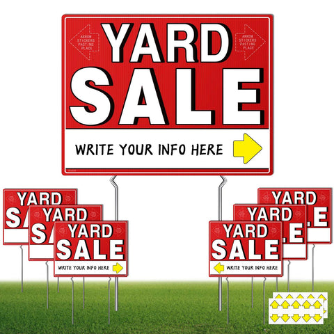 Kuco yard sale sign 17x13 double-sided boosts visibility from every direction