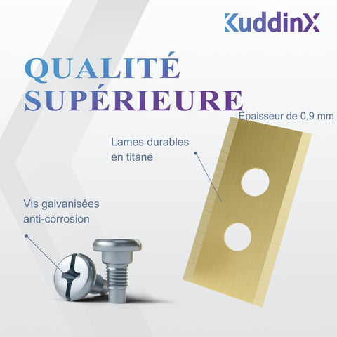 KuddinX Kidding replacement blades and screws storage box keeps parts organized.
