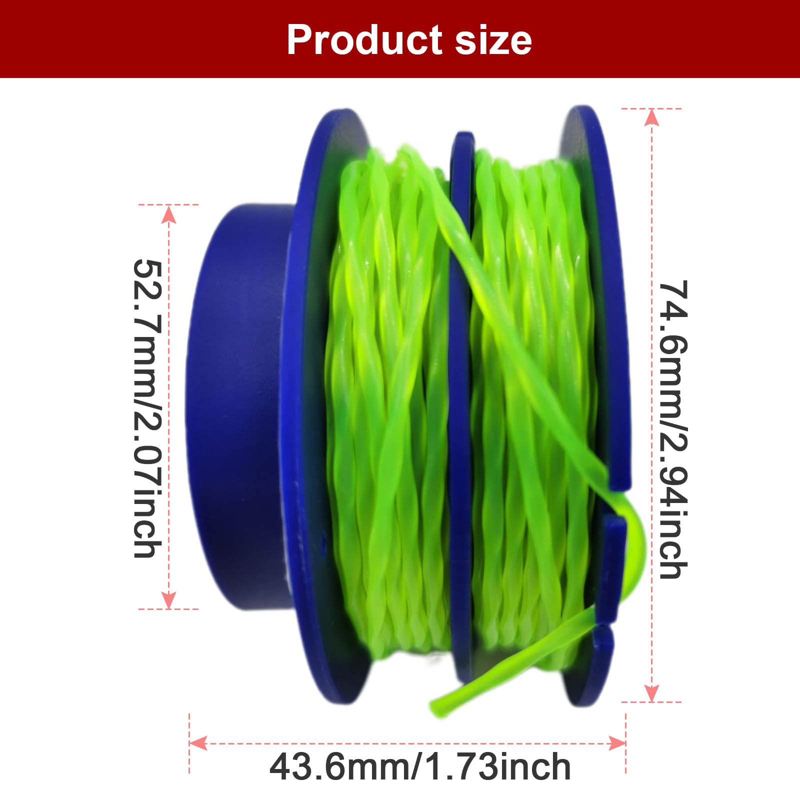Kudoosen replacement head with ABS body and nylon spool for durability.