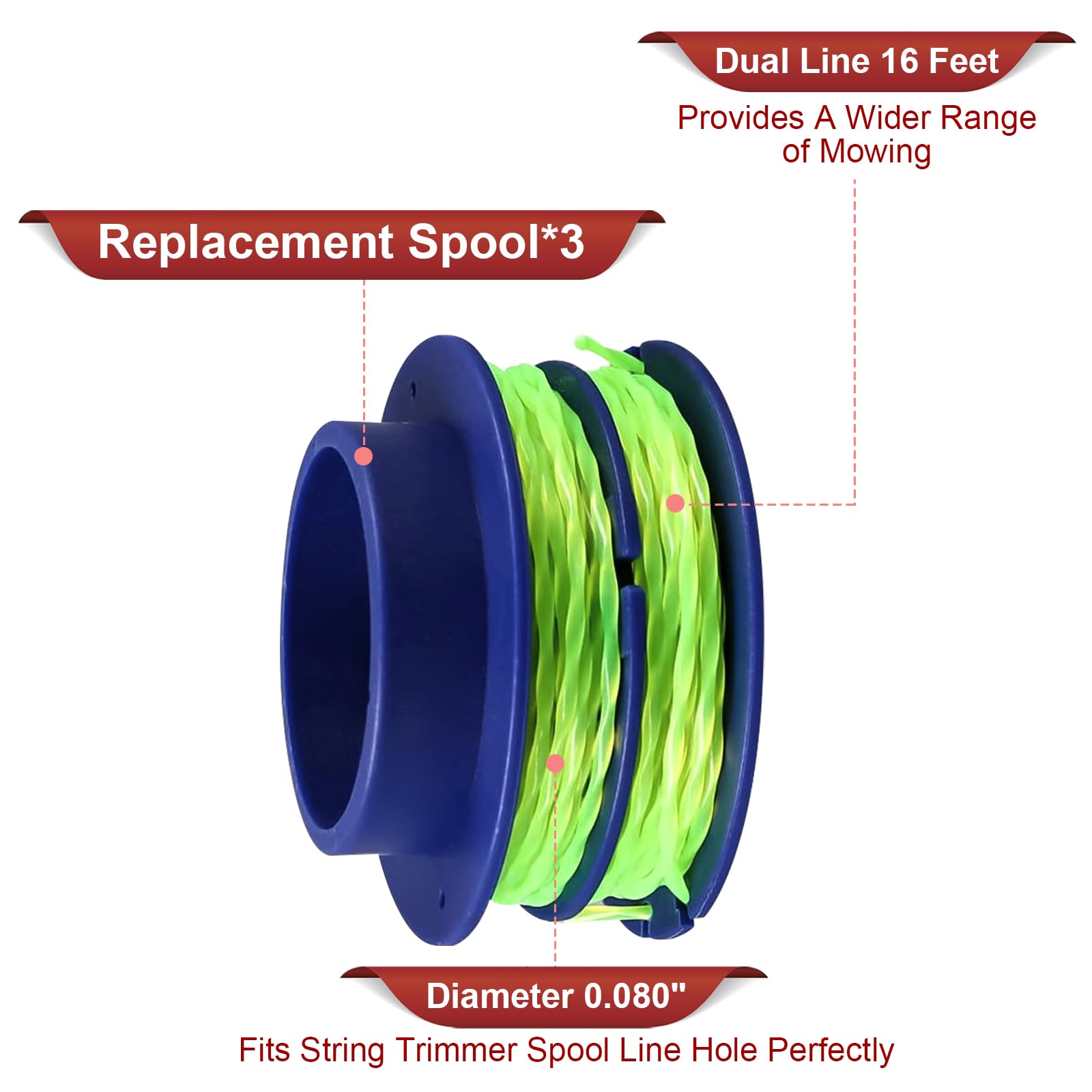 Kudoosen KLS124-03 triple-pack spools ready for fast replacements.