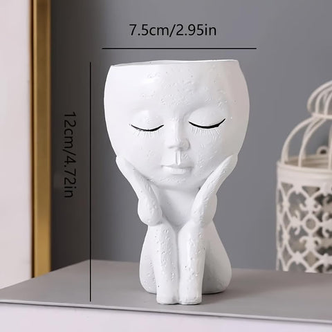 Kudriod cute face pot showcasing a quirky expression on a bright windowsill.