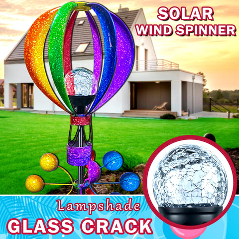 KUKEO LED wind spinner lights the garden at night for magical ambience.