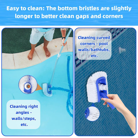 Kulahlik quad-sided bristles reach corners and tile lines for deeper cleaning.