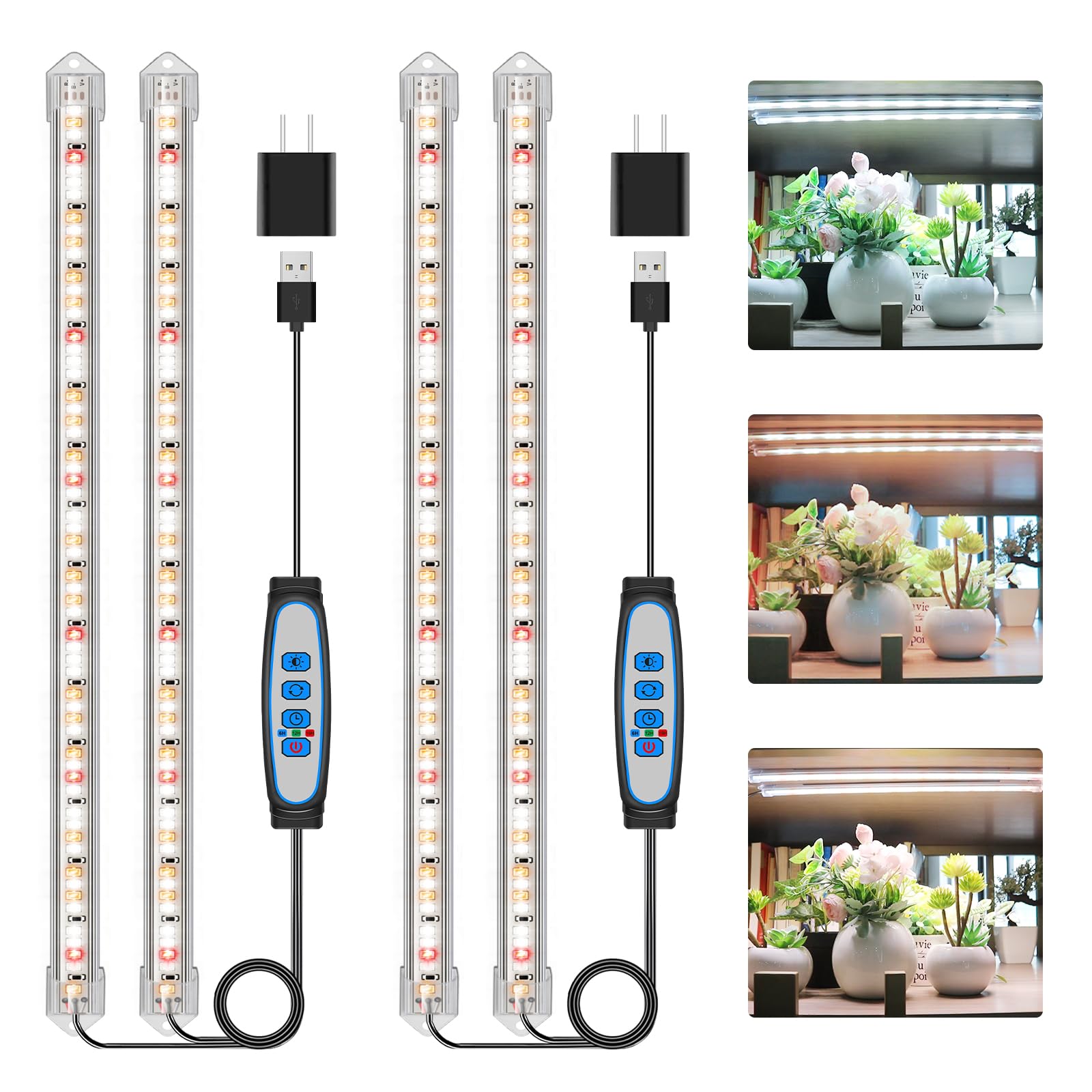 Kullsinss 16-inch grow light strip full spectrum for vibrant indoor plant growth