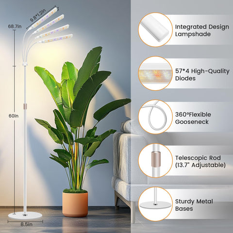 Kullsinss grow light 360 gooseneck allows precise lighting angles.