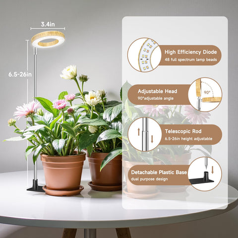 Kullsinss Grow Light with detachable base offers flexible, space-saving installation.