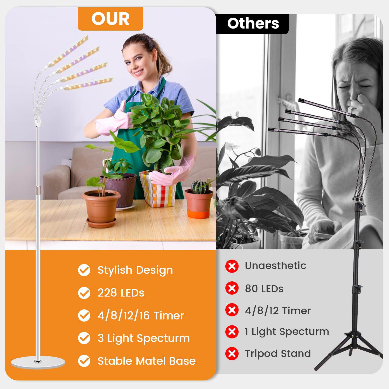 Kullsinss grow light multi-color modes enhance plant growth aesthetics.
