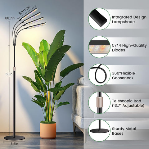 Kullsinss grow light with 360° gooseneck enables flexible positioning.