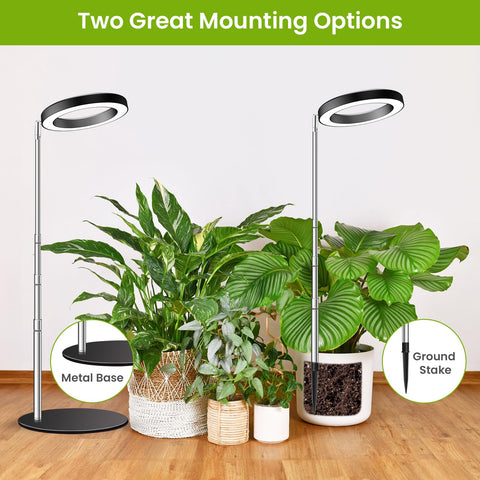 Kullsinss Grow Lights telescoping pole adjusts height for growing plants.