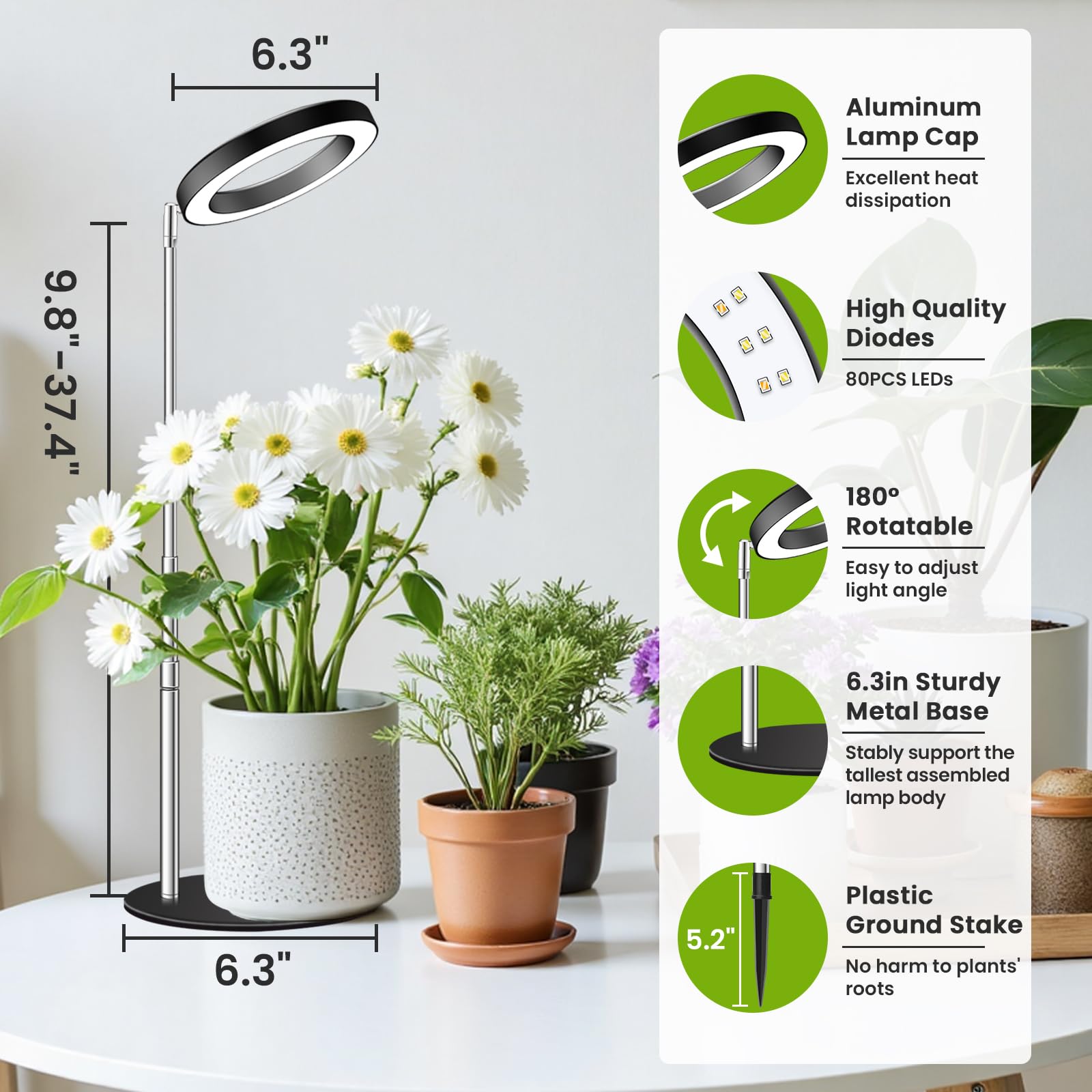 Kullsinss Grow Lights dual mounting options enable desktop or floor use.