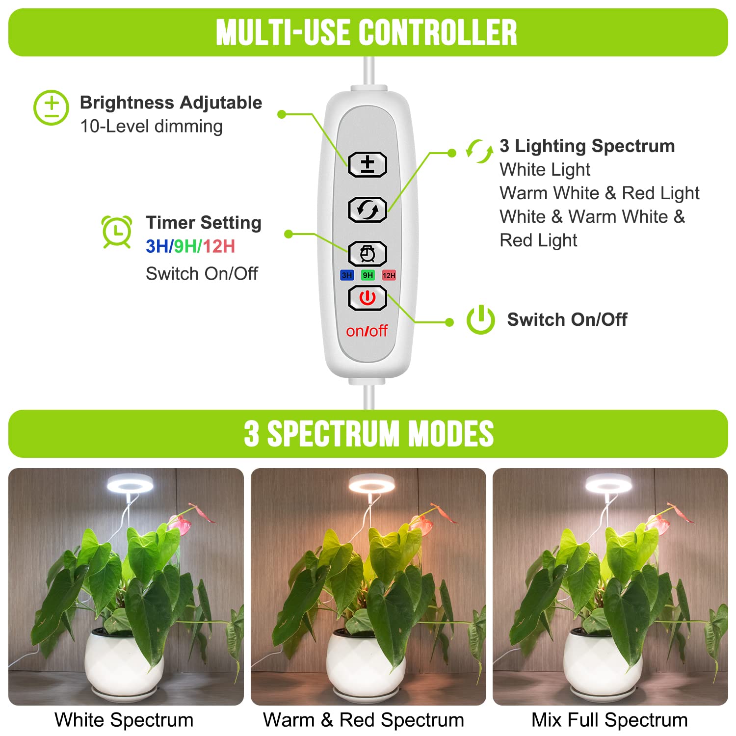 Kullsinss halo grow light smart controller with dimming for precise indoor plant care.