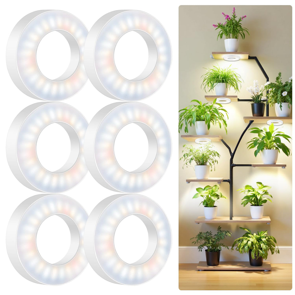 Kullsinss plant light six-heads closeup ideal for compact indoor setups
